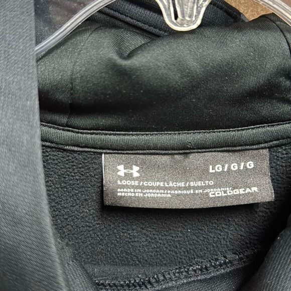 Under Armour Men's Black Fleece Coldgear Hoodie Pullover Size Large - Picture 3 of 4